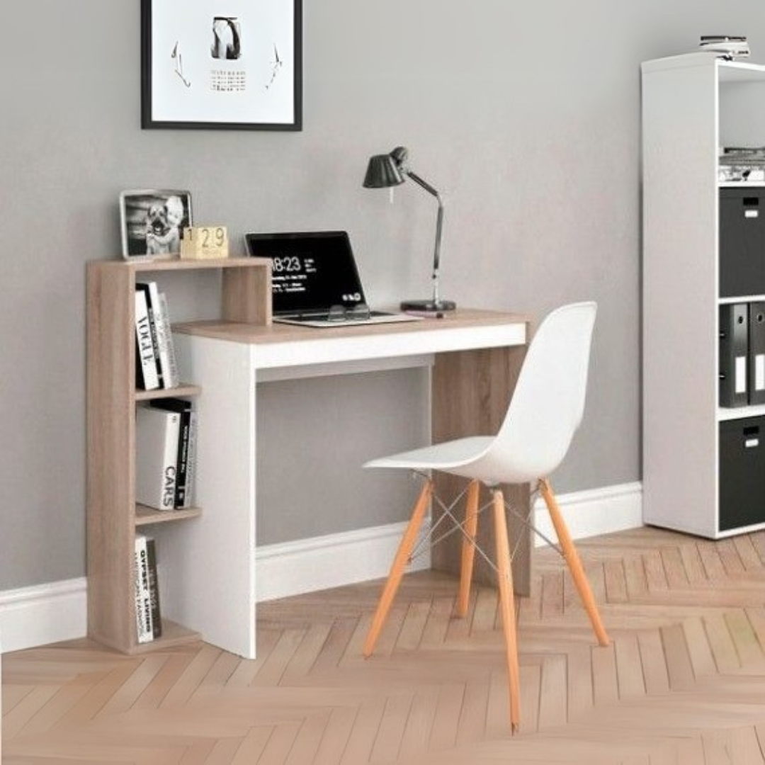 Desk | Wooden & White | 100 x 50 x 80 | DE13