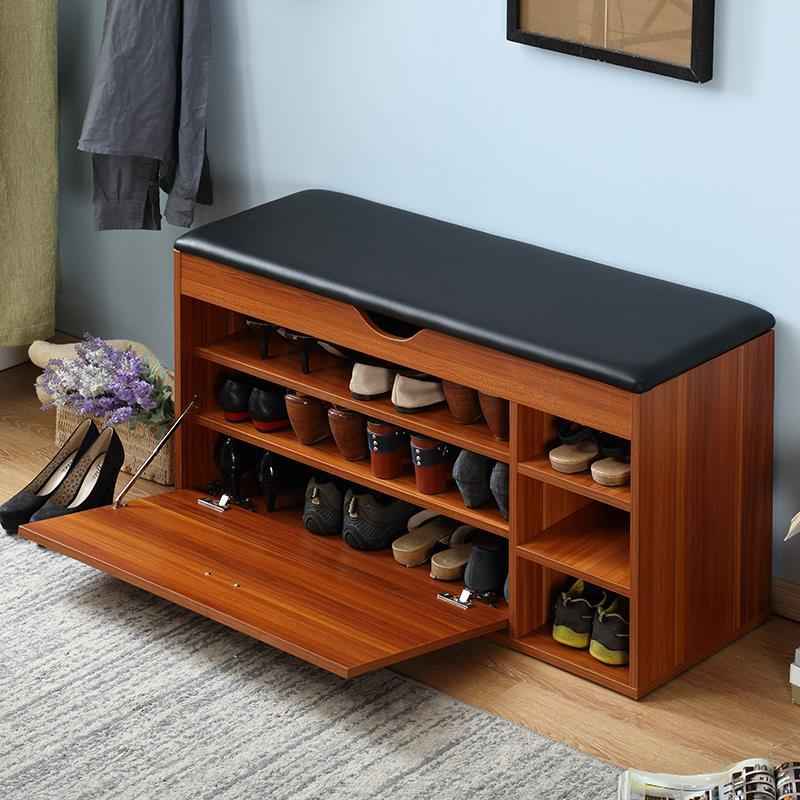 Shoe closet | Black leather & Wooden| 110 x 40 x 50 | Su48