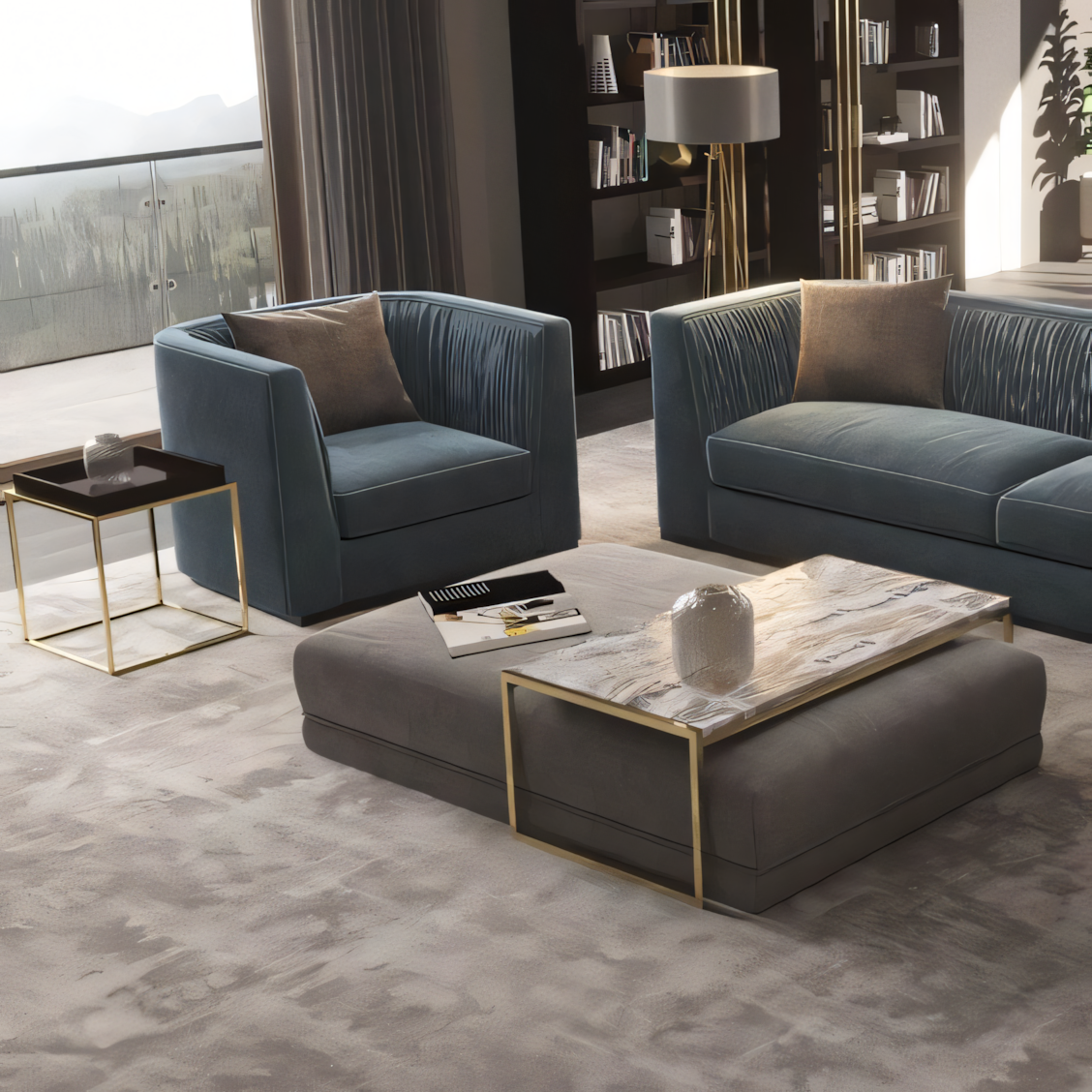 Table Unit | White & Gold | 120 x 70 x 40 | TA59