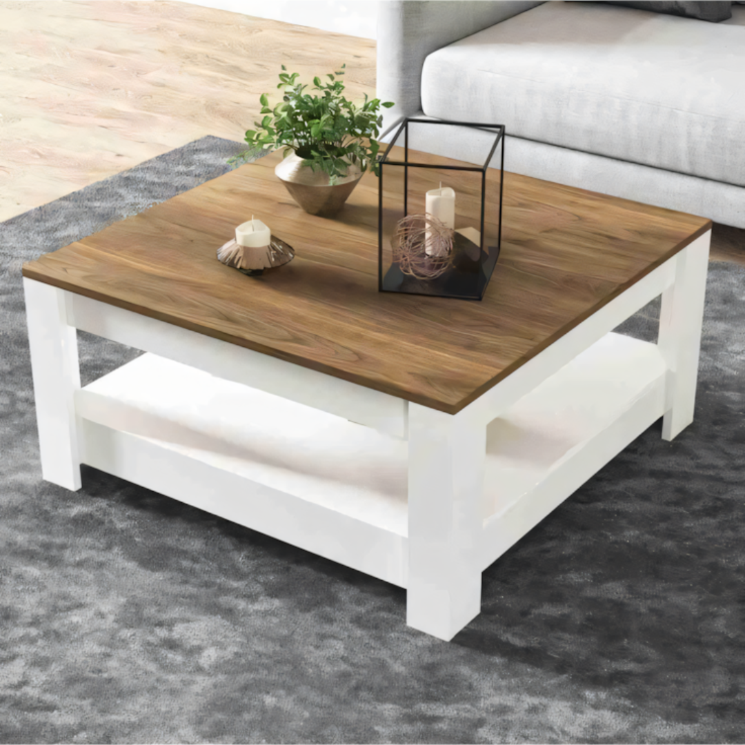 Table Unit | Wooden & White | 80 x 80 x 40 | TA72