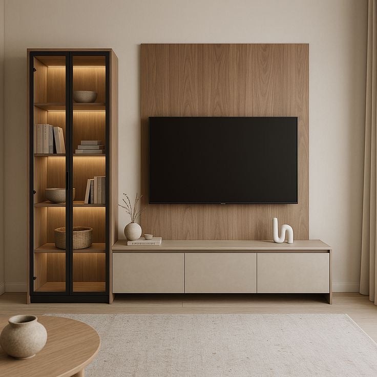Tv Unit | Beige & Black | 220 x 40 x 200 | TV109