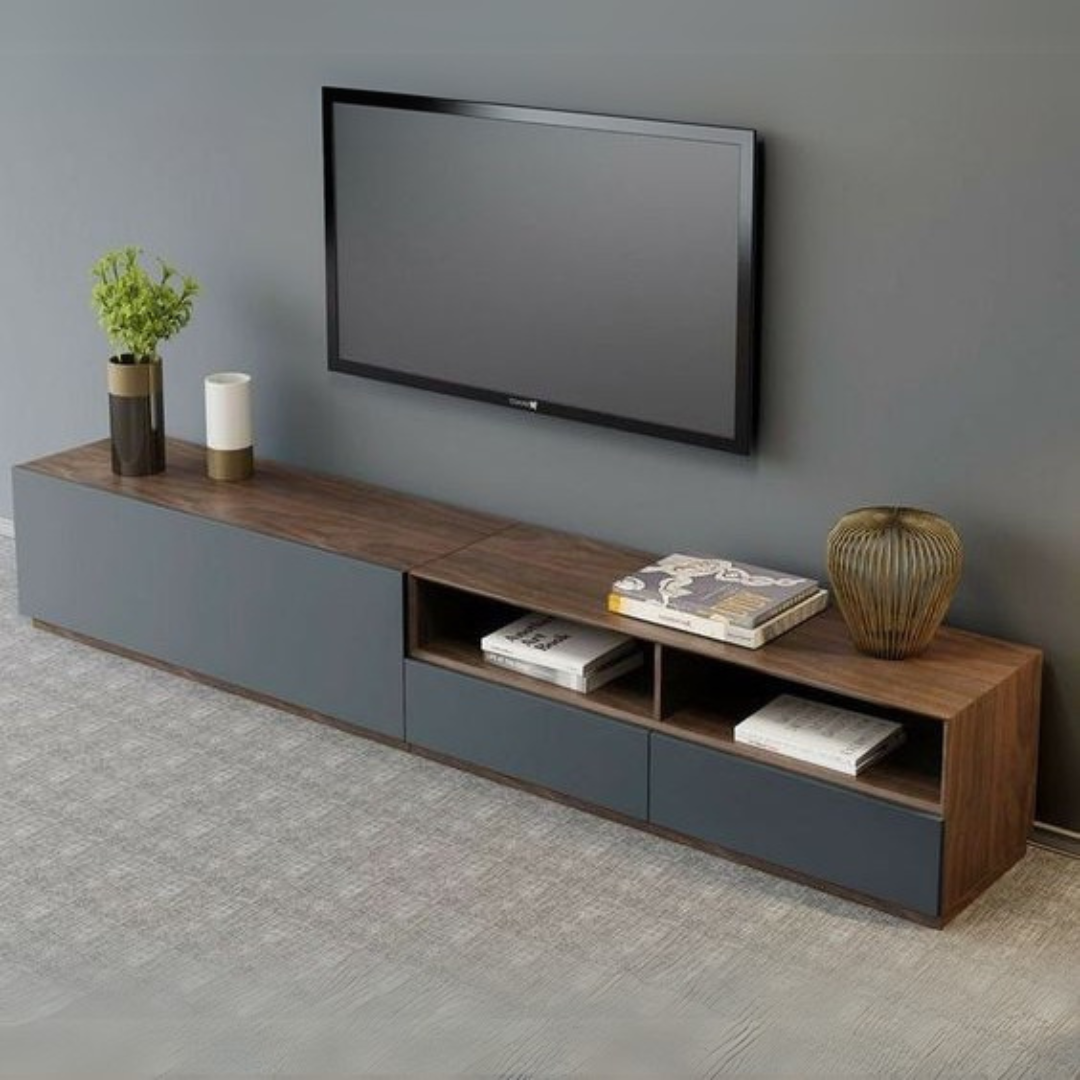 Tv Unit | Black & Wooden | 180 x 40 x 40 | TV36