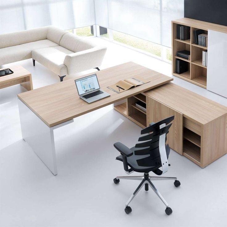 Desk | Wooden & White | 180 x 160 x 75 | DE21