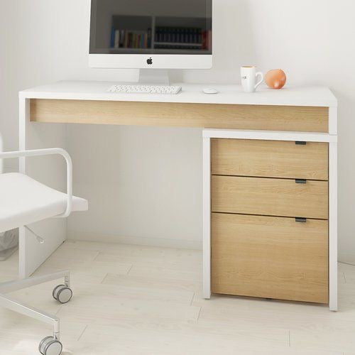 Desk | Wooden & White | 120 x 40 x 75 | DE25
