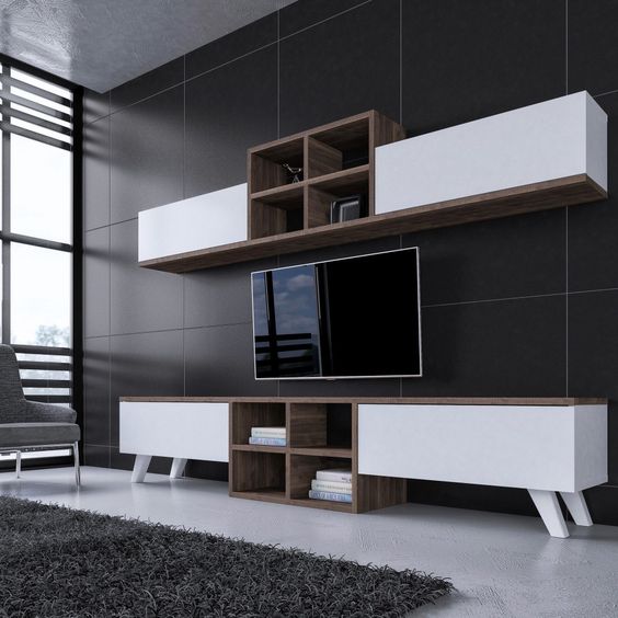 وحدة تلفزيون | أبيض وبني | ٢٢٠ × ٤٠ × ٤٠ | TV29