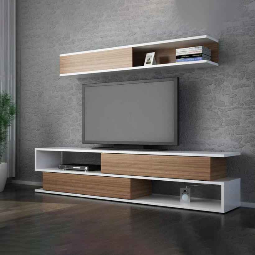 Tv Unit | White & Brown | 160 x 40 x 40 | TV64