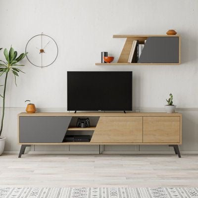 Tv Unit | Wooden & Black | 160 x 40 x 40 | TV81