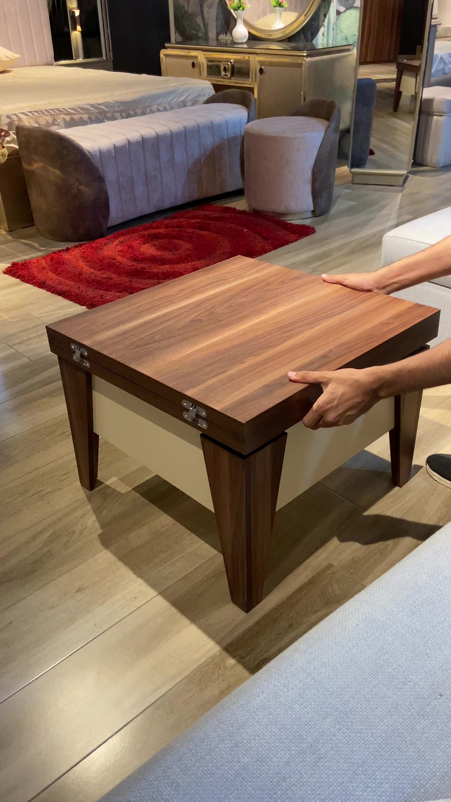 Table Unit | Off-White & Wooden | 140x70x40 | TA Special