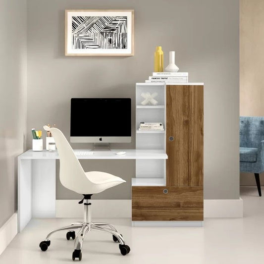 Desk | Wooden & White | 140 x 50 x 140 | DE2
