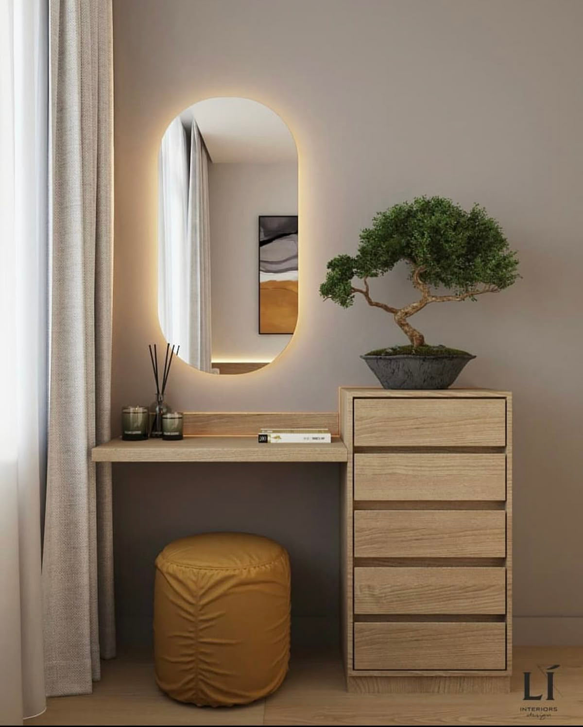 Makeup Vanity | Beige | 120 x 40 x 100 | GI12