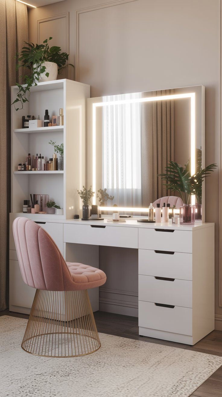 Makeup Vanity | White | 140 x 40 x 180 | GI16