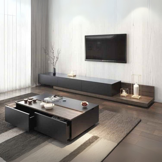 Living Room Set | Black & Wooden | SET31