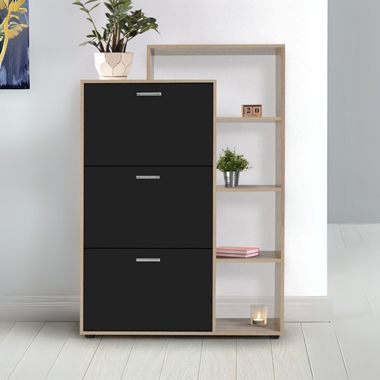 Shoe Closet | Wooden & Black | 90 x 40 x 120 | SU60
