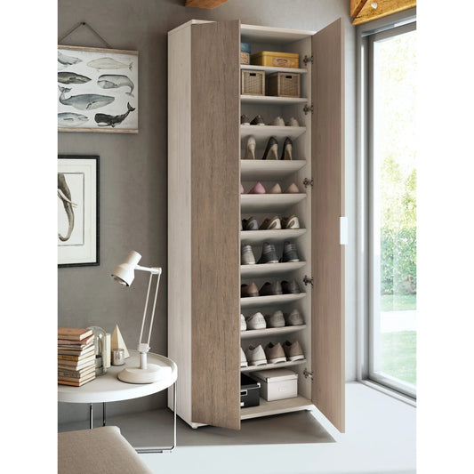 Shoe Closet | White & Wooden | 80 x 40 x 200 | SU67