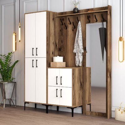 Shoe Closet | Wooden & White | 200 x 40 x 180 | SU81
