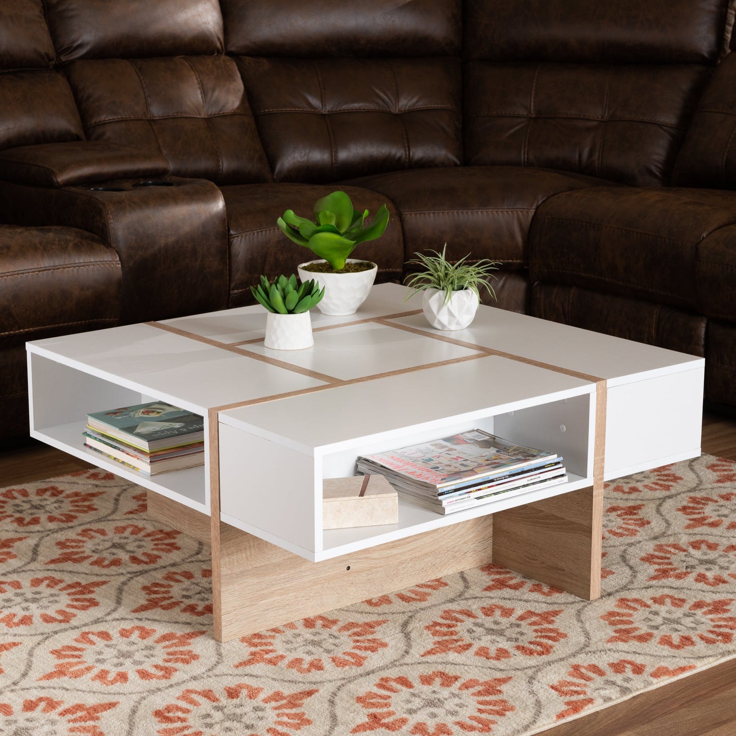 Table Unit | White & Wooden | 80 x 80 x 40 | TA1