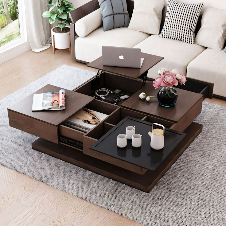 Table Unit | Brown & Black | 90 x 90 x 40 | TA54