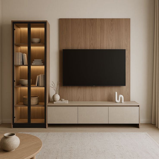 Tv Unit | Beige & Black | 220 x 40 x 200 | TV109