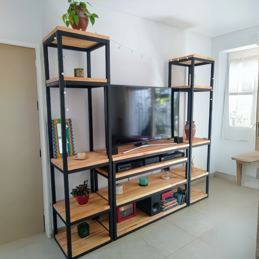 Tv Unit | Black & Wooden | 160 x 35 x 160 | TV24