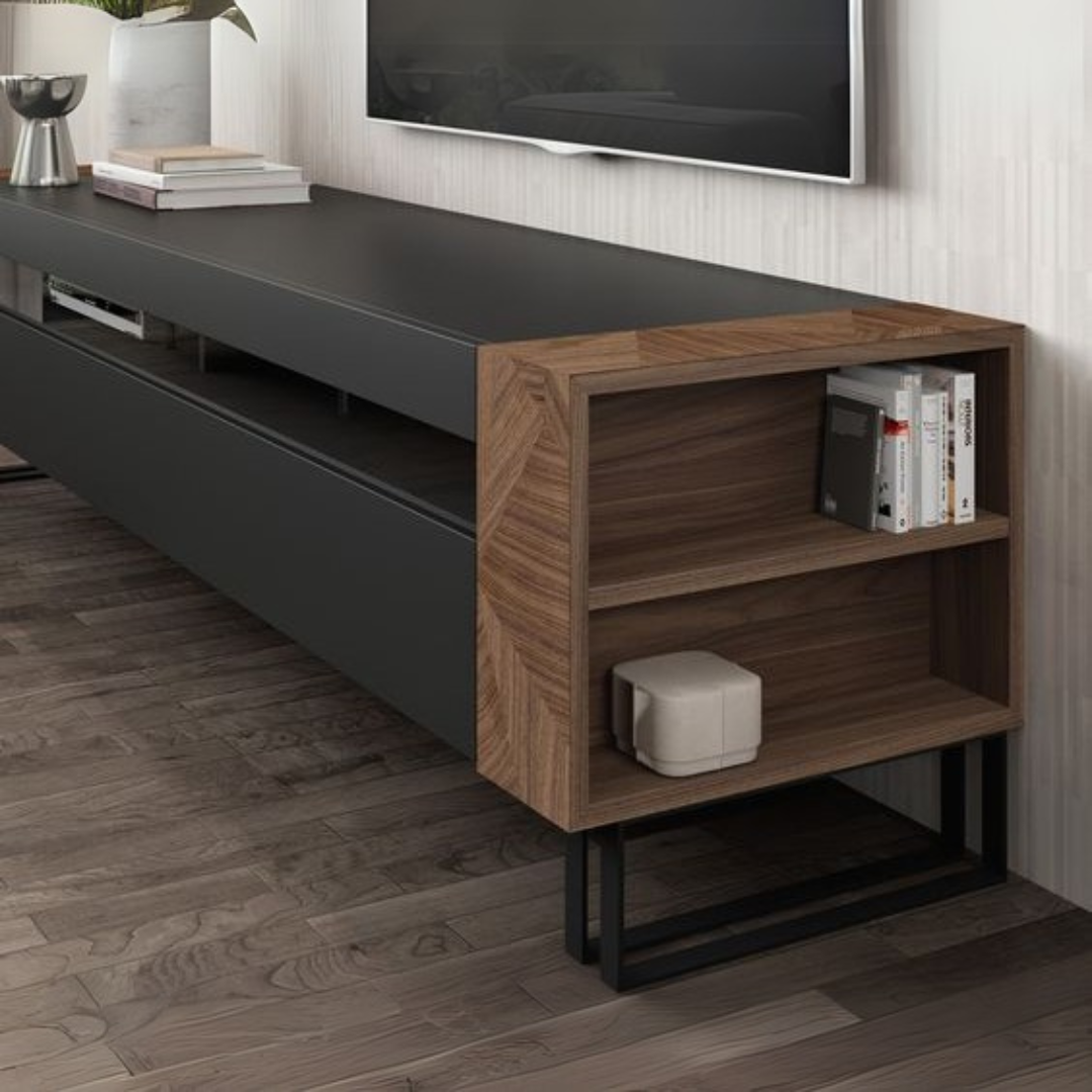 Tv Unit | Black & Wooden | 160 x 40 x 40 | TV34