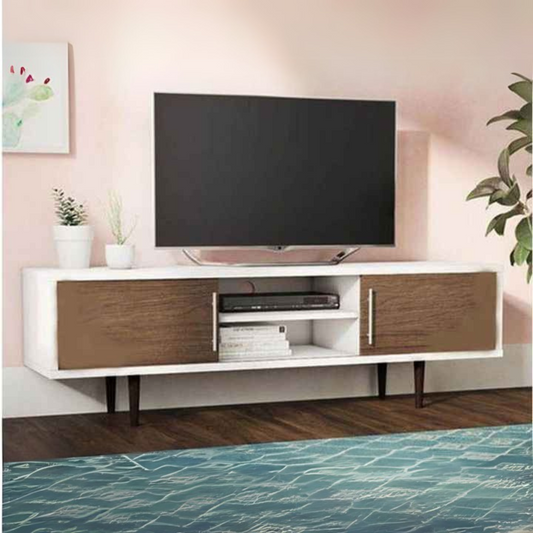 Tv Unit | White & Wooden | 160 x 40 x 40 | TV51