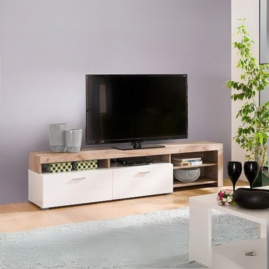 Tv Unit | White & Wooden | 150 x 30 x 40 | TV5