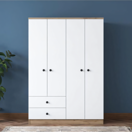 Wardrobe | Wooden & White | 160 x 50 x 220 | WD41