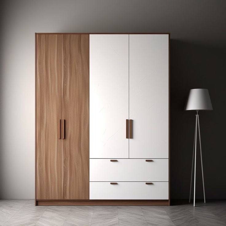 Wardrobe | Brown & White | 140 x 50 x 220 | WD52