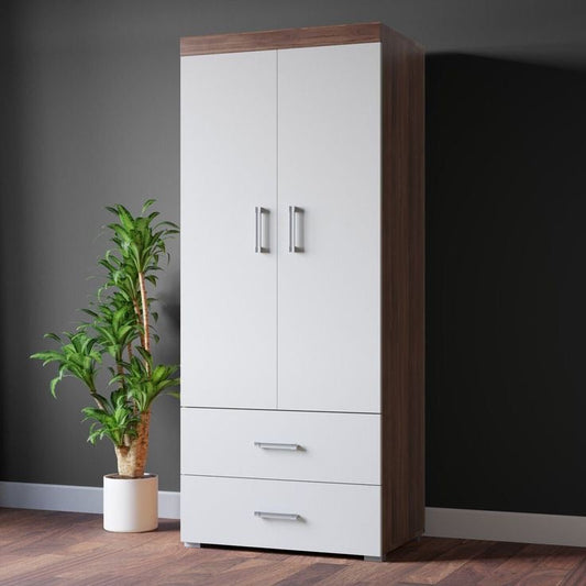 Wardrobe | Brown & White | 80 x 50 x 220 | WD59