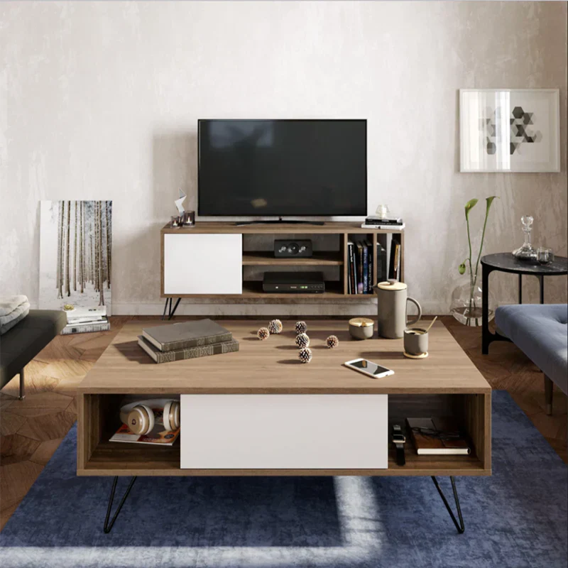Living Room Set | Wooden & White | SET57