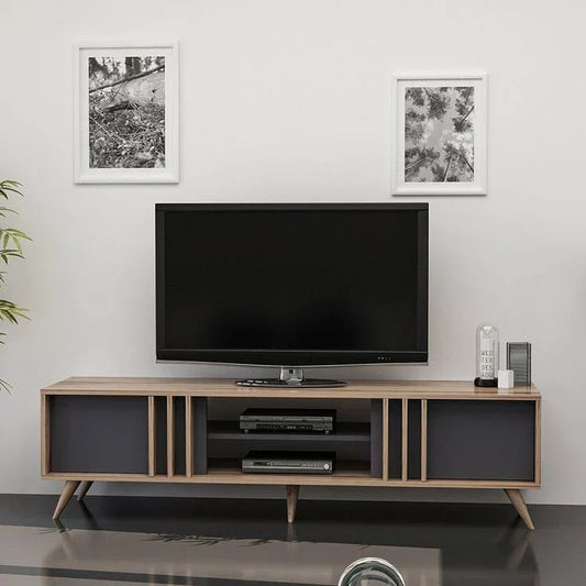Tv Unit | Black & Wooden | 180 x 40 x 40 | TV107