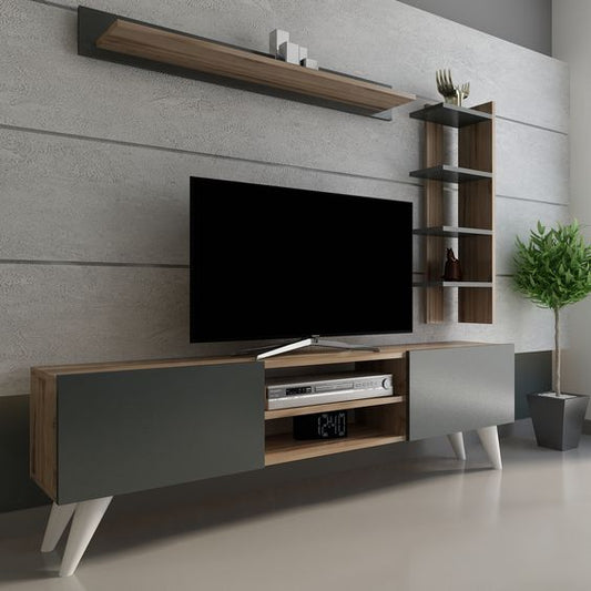Tv Unit | Black & Wooden | 160 x 40 x 40 | TV25