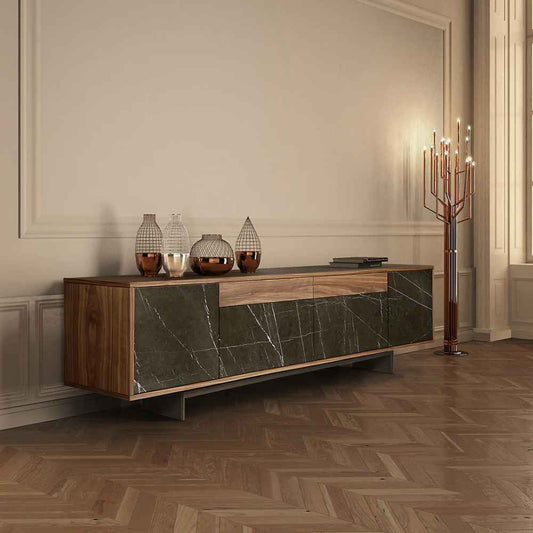 Tv Unit | Black & Wooden | 180 x 40 x 40 | TV46