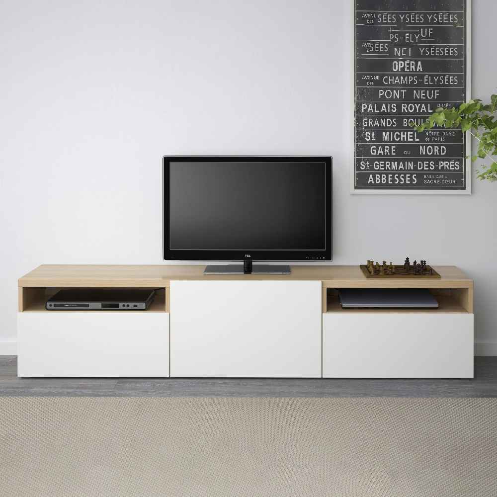 Tv Unit | White & Wooden | 160 x 40 x 40 | TV59