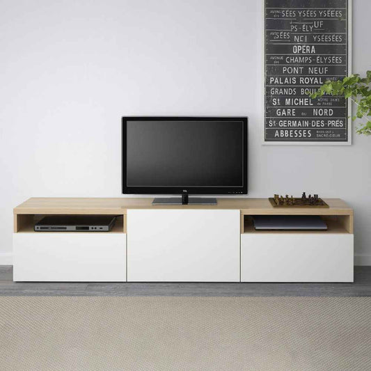 Tv Unit | White & Wooden | 160 x 40 x 40 | TV59
