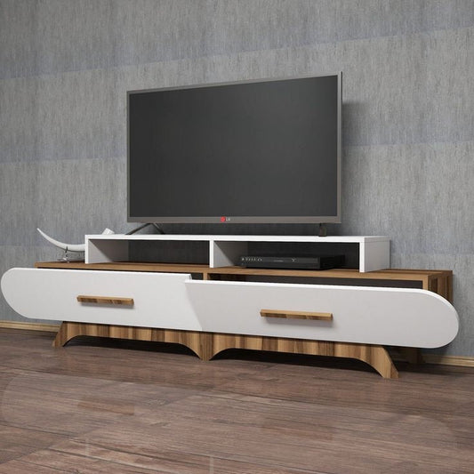 Tv Unit | White & Wooden | 180 x 40 x 40 | TV76
