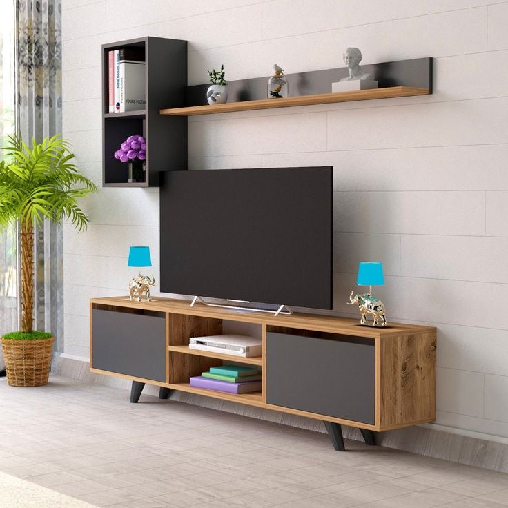 Tv Unit | Wooden & Black | 160 x 40 x 40 | TV82
